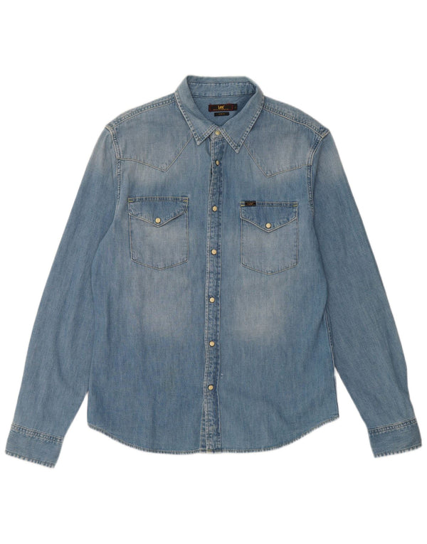 Camisa Vaquera De Corte Slim De Algodón Azul Grande Lee Hombre