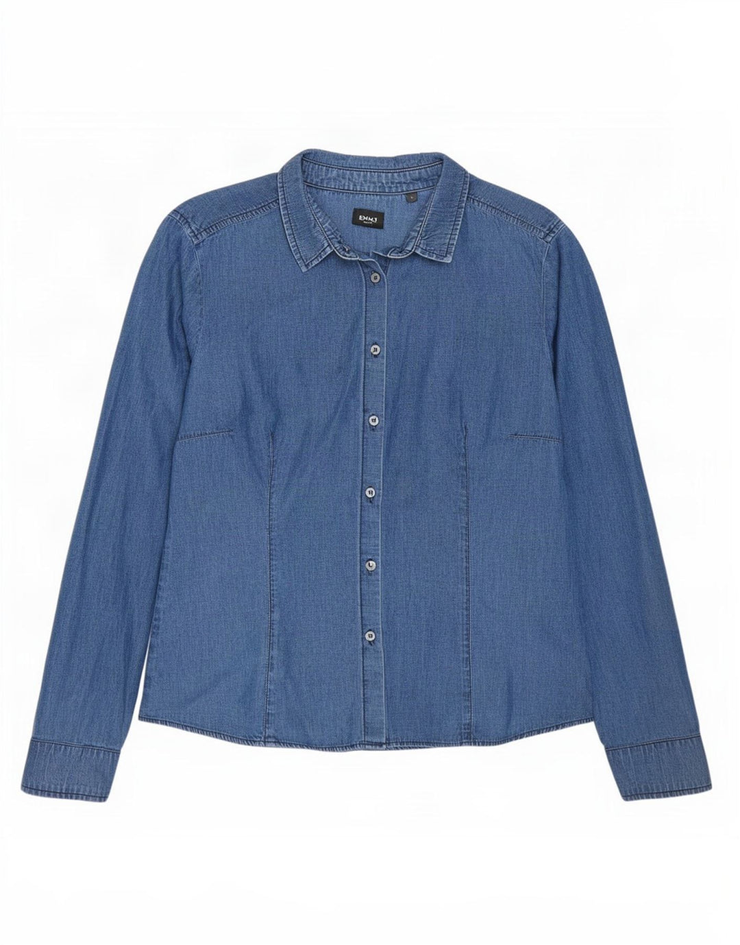 Marella Mujer EMME Camisa Vaquera IT 42 Azul Medio Algodón