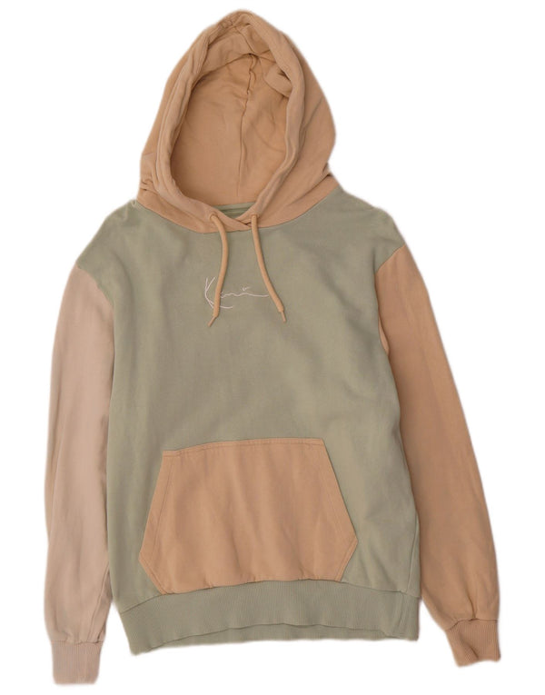 Karl Kani Jersey con capucha extragrande y gráfico para mujer UK 6 XS Bloque de color verde