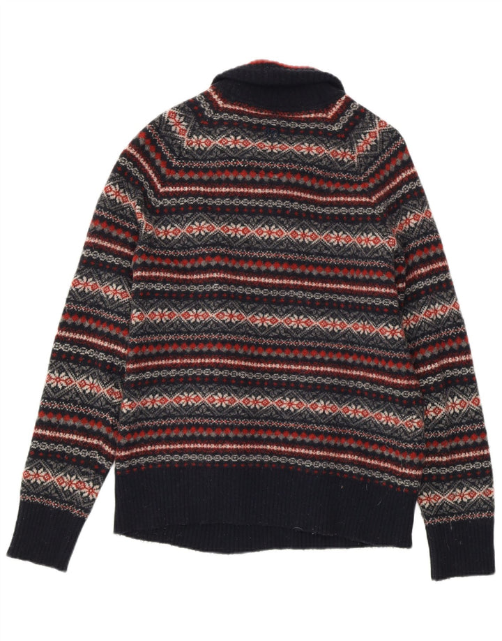 FAT FACE Suéter tipo jersey con cuello y cremallera para mujer UK 40 Medio Azul marino Fair Isle
