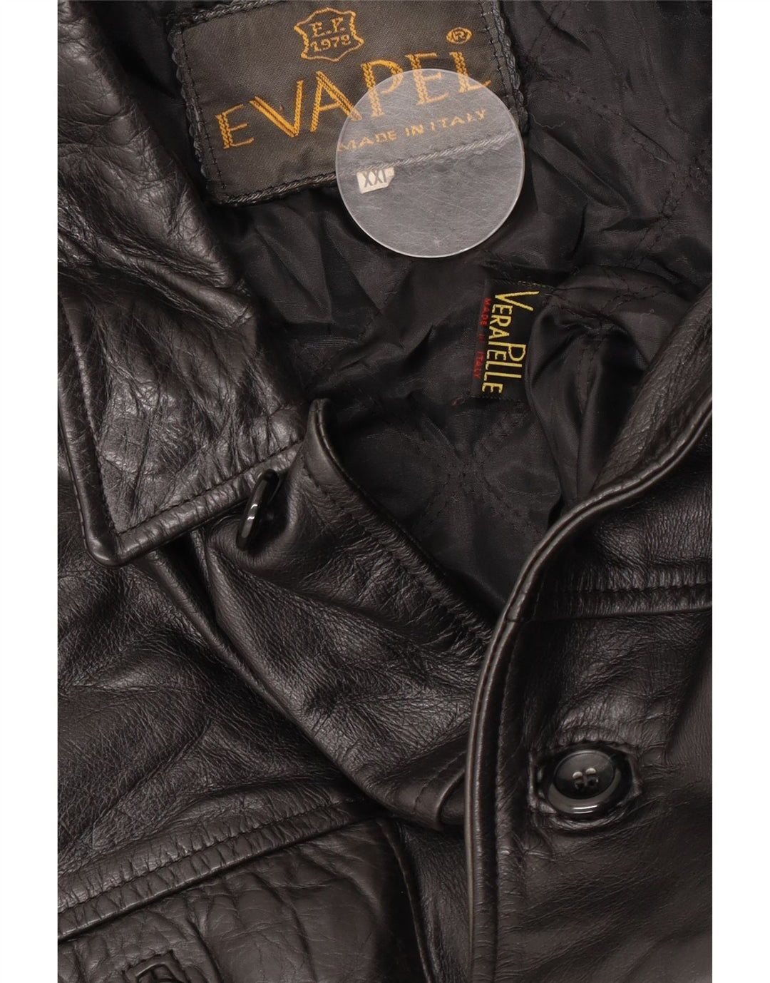 Vintage chaqueta de cuero para hombre Reino Unido 44 2XL cuero negro