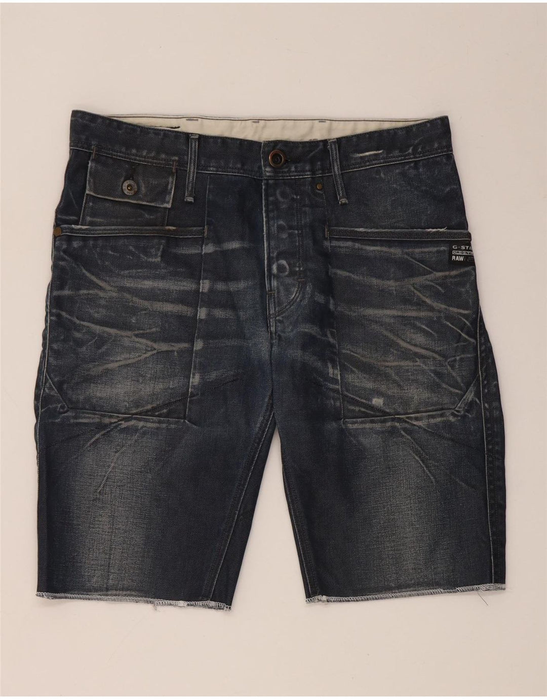 Pantalones cortos vaqueros G-Star para hombre W31 Algodón azul marino mediano