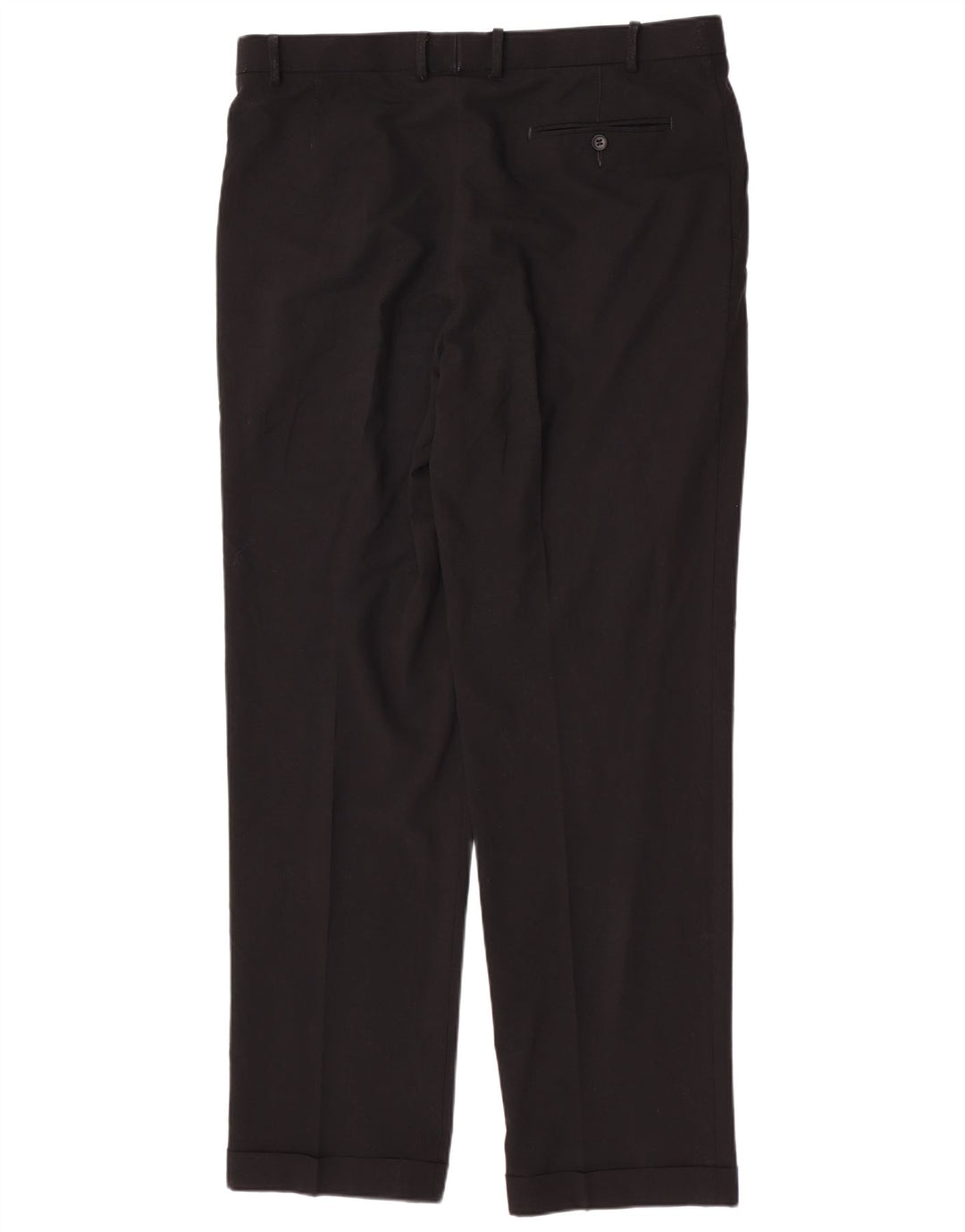 Marks & Spencer Pantalón de traje regular para hombre W38 L33 Poliéster negro