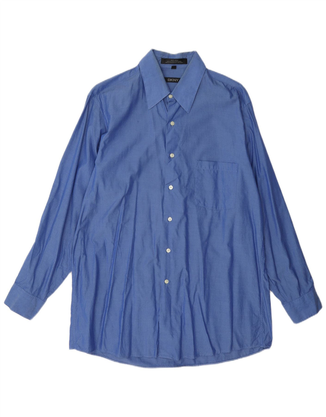 Camisa Dkny para hombre talla 16 algodón azul grande