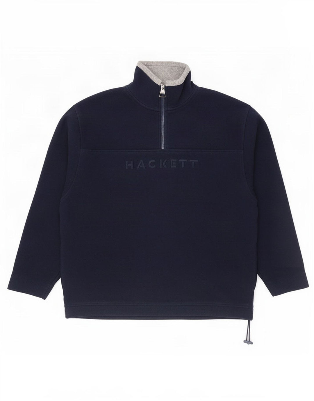 Hackett Jersey de forro polar con cuello con cremallera y gráfico para hombre 2XL Poliéster azul marino