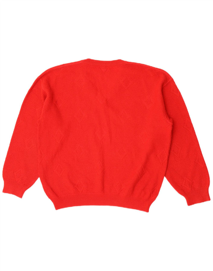 Mazzonetto Jersey con Cuello en V para Hombre Small Red Argyle/Diamond