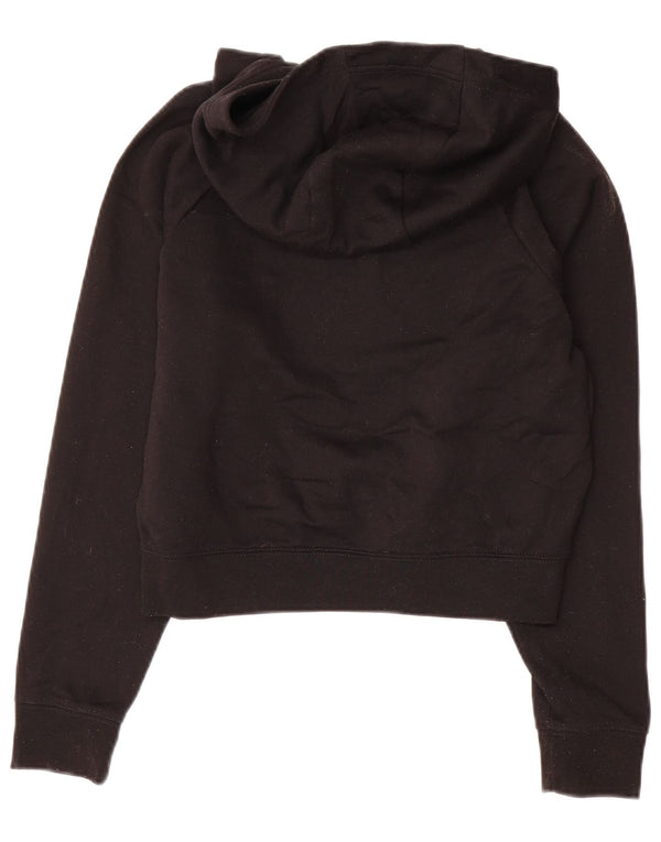 NIKE Sudadera con capucha para mujer de gran tamaño con gráfico recortado UK 6 XS Poliéster negro