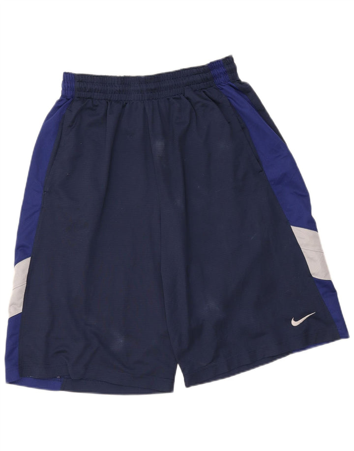 Nike - Pantalones cortos deportivos Dri Fit para hombre, poliéster, color azul marino, talla grande