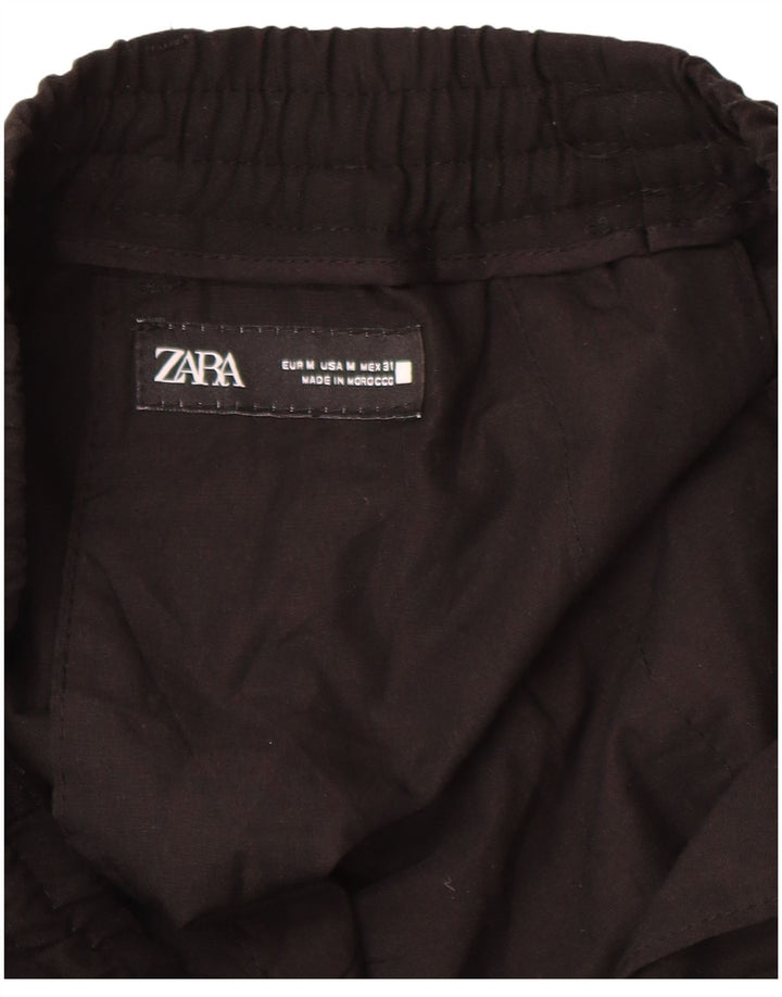 Zara Hombre Pantalón Cargo De Chándal Mediano Negro Poliéster