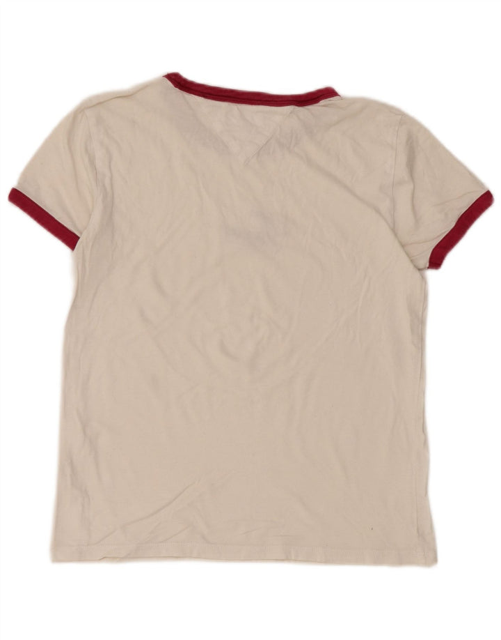 TOMMY HILFIGER Camiseta gráfica para mujer Top UK 6 XS Blanco