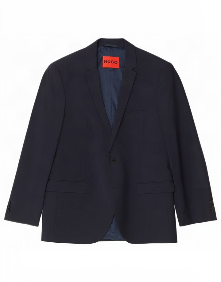 Hugo Boss Chaqueta tipo blazer de 2 botones para hombre UK 54 2XL Lana virgen azul marino