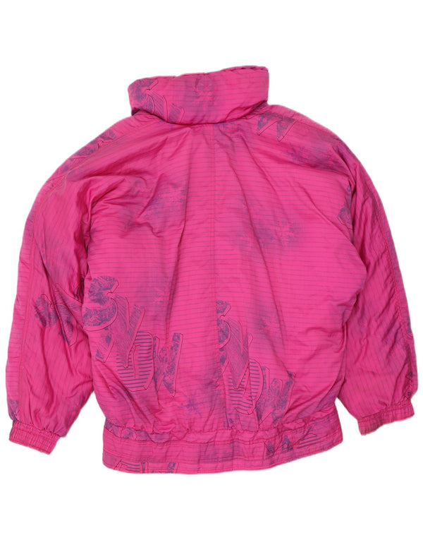 Etirel Chaqueta de esquí extragrande con gráfico para mujer EU 40 Mediana rosa a rayas