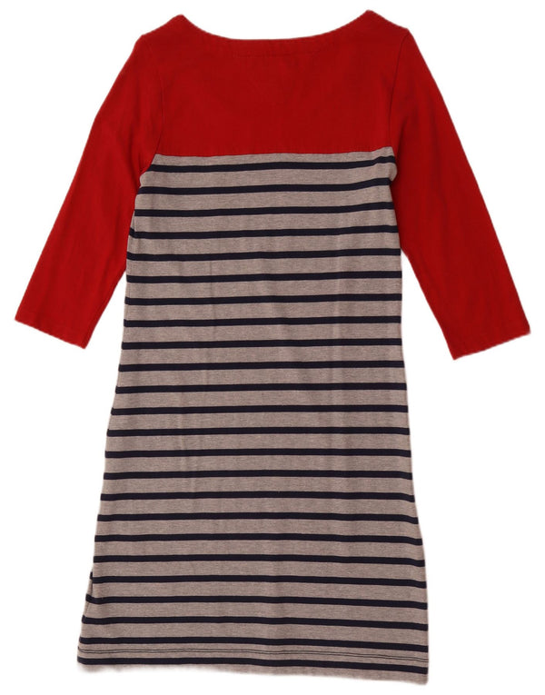 Tommy Hilfiger Vestido básico de manga 3/4 para mujer UK 42 Mediano Rayas rojas