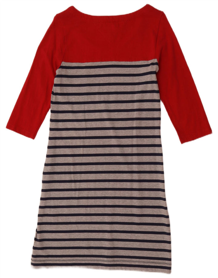 Tommy Hilfiger Vestido básico de manga 3/4 para mujer UK 42 Mediano Rayas rojas