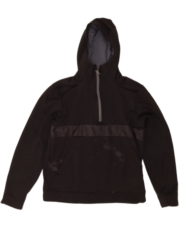 The North Face Jersey con capucha y cuello con cremallera para hombre, poliéster negro grande