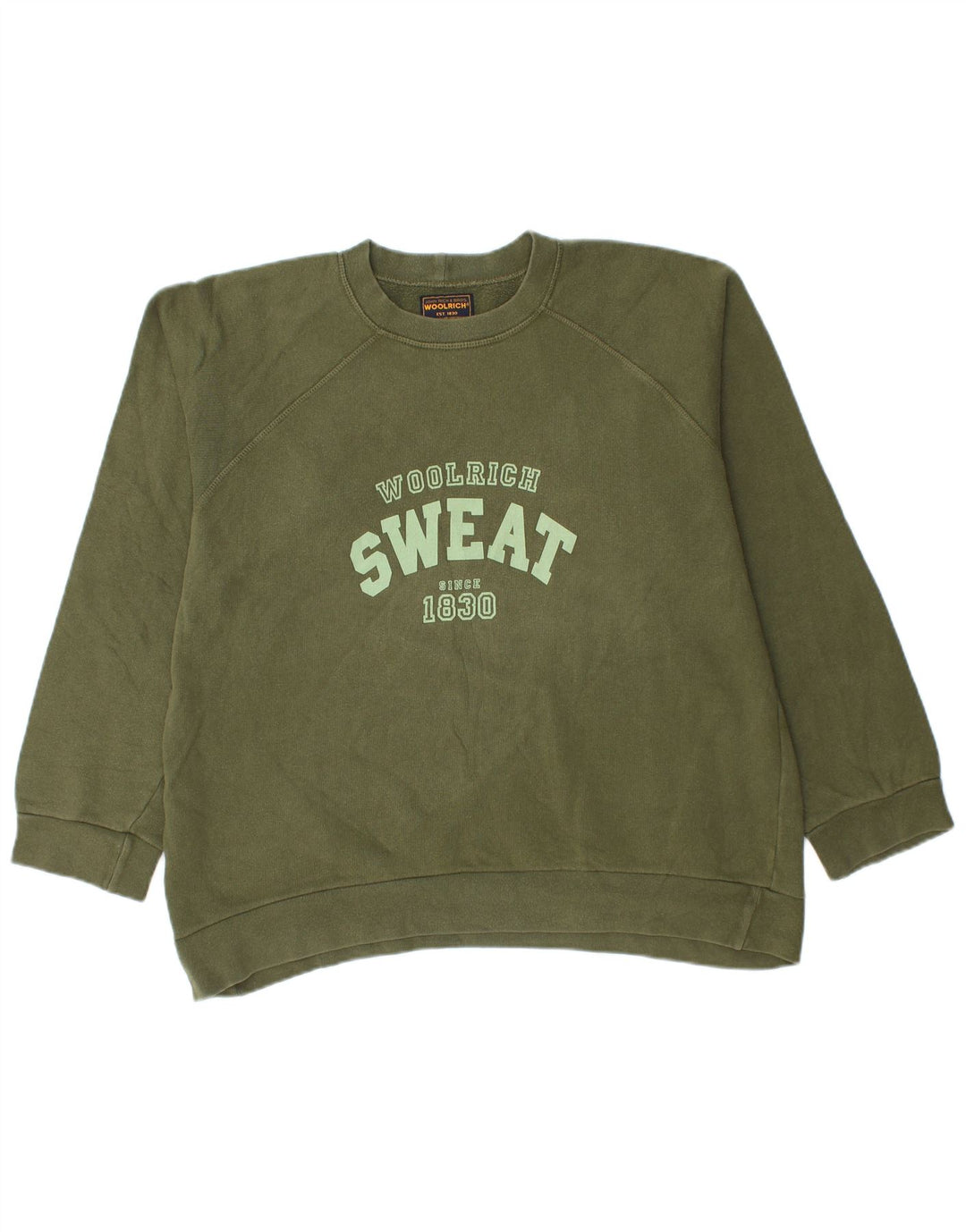 Woolrich Hombre Sudadera Gráfica Jumper Grande Algodón Verde