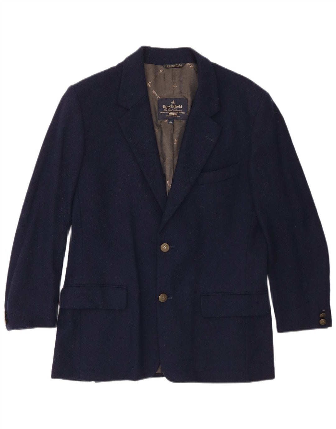 Brooksfield Chaqueta tipo blazer con 2 botones y manga 3/4 para hombre IT 44 XS Lana azul marino