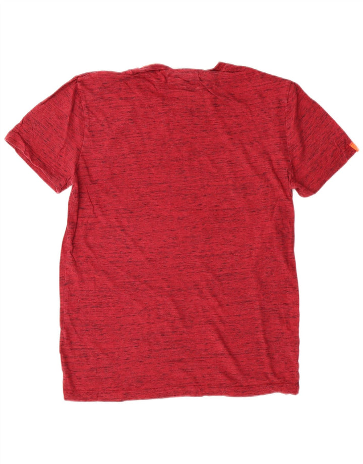 Superdry Camiseta para hombre Top Medium de algodón moteado en rojo