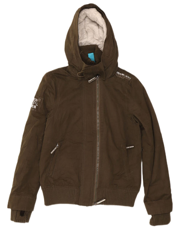 Superdry Chaqueta cortavientos con capucha The Windbomber para hombre, talla 38, color marrón medio