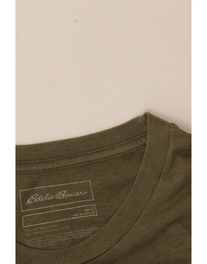 EDDIE BAUER Camiseta gráfica para hombre Top grande de algodón caqui