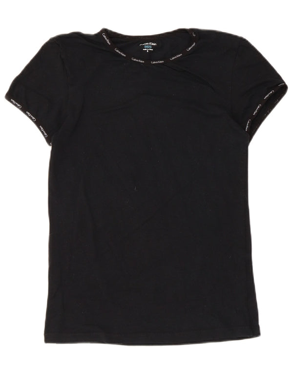 Calvin Klein Camiseta Slim Fit de Manga Corta para Mujer UK 10 Small Black