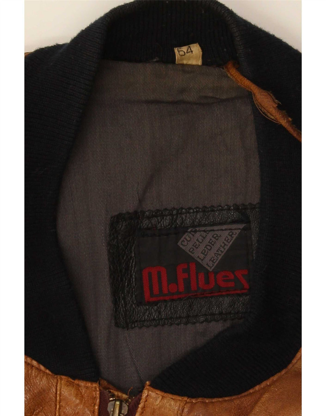 M. Flues Chaqueta de cuero para hombre IT 54 2XL Marrón