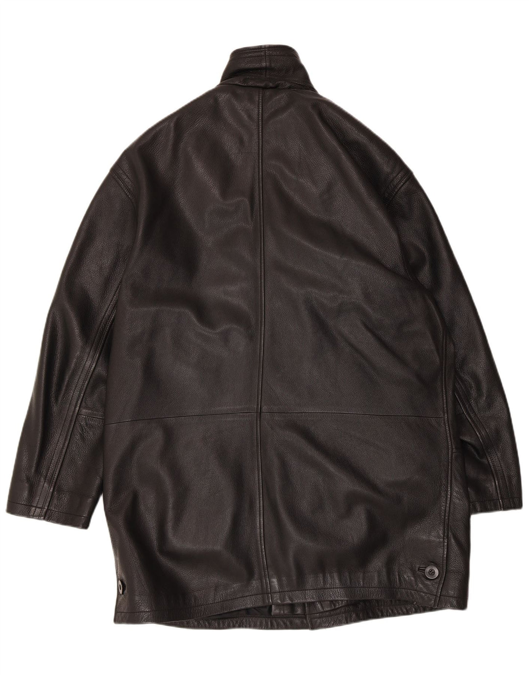 Vintage hombres regular fit chaqueta de cuero Reino Unido 40 grande negro