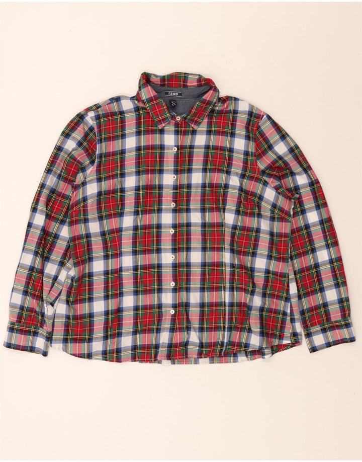 IZOD Womens Flannel Shirt UK 20 2XL Multicoloured Check Cotton Vintage Izod and Second-Hand Izod from Messina Hembry 