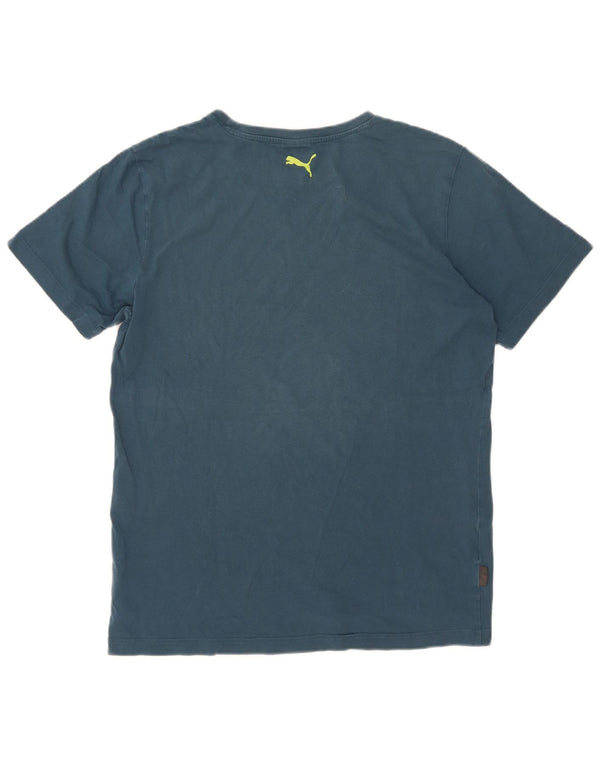Puma Hombre Camiseta Gráfica Top Azul Medio