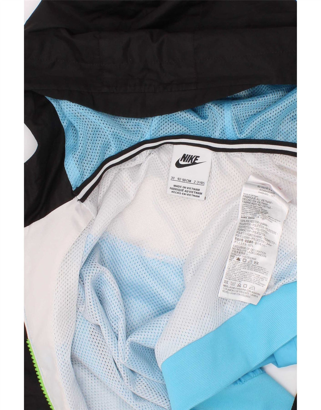 Nike Chaqueta de chándal con capucha para niños 2-3 años Azul Poliéster color block