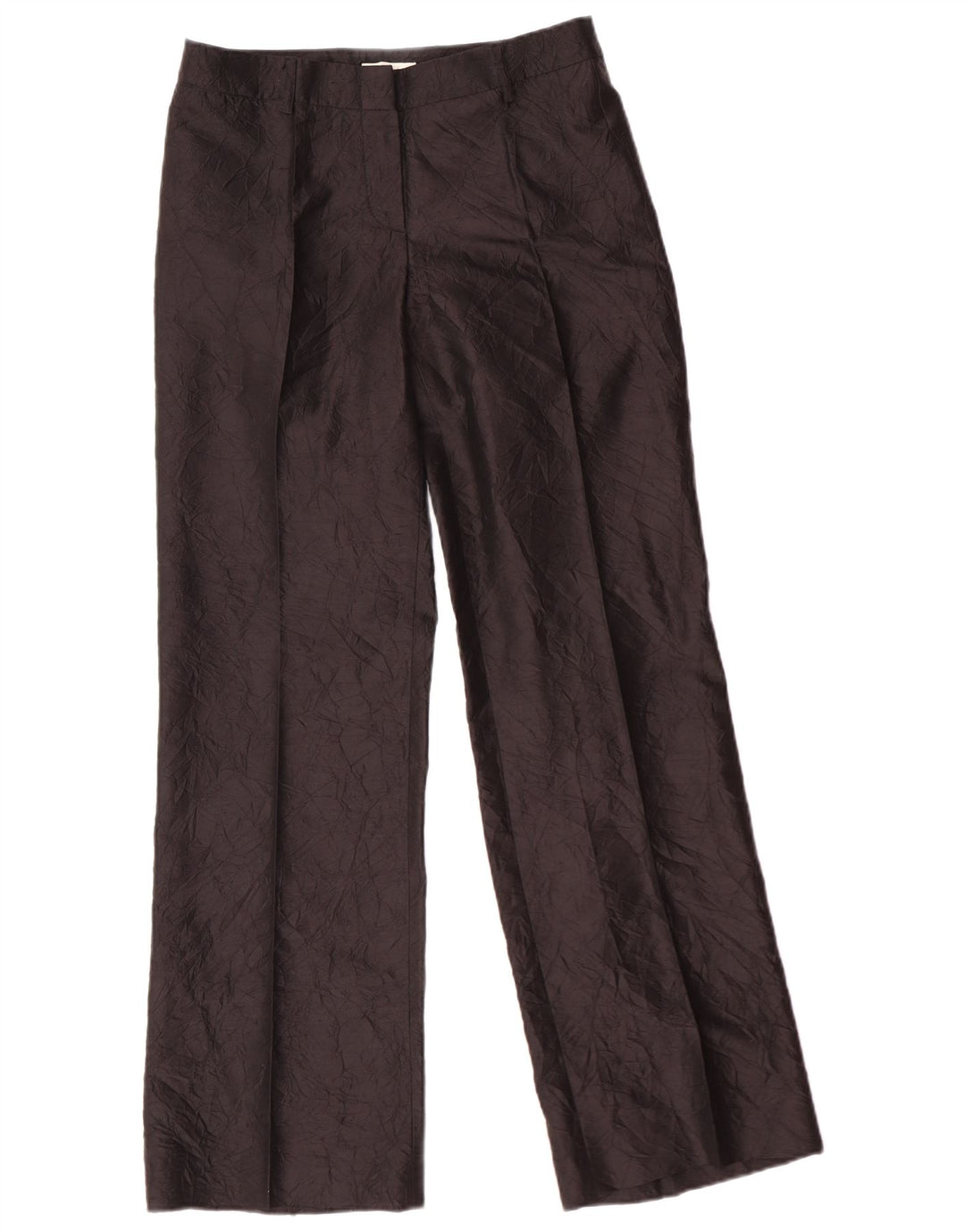 GUESS Pantalones casuales rectos para mujer IT 42 Medium W28 L32 Seda negra