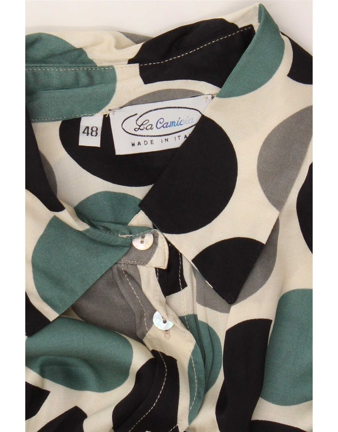 Blusa vintage para mujer IT 48 XL Geométrica multicolor