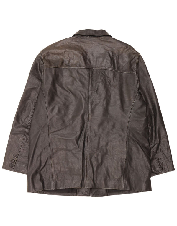 Vintage chaqueta de cuero para hombre Reino Unido 44 2XL cuero negro