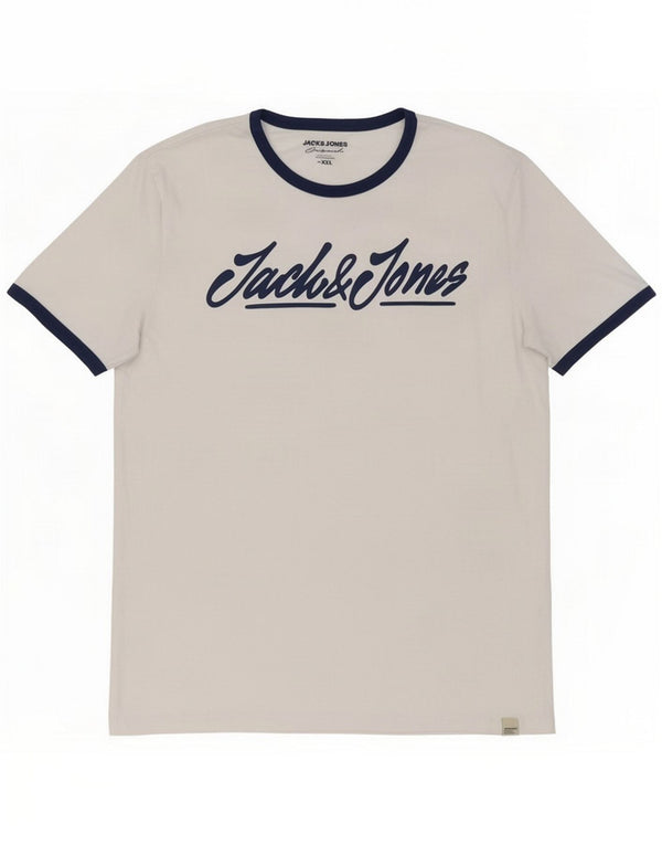 Jack & Jones Camiseta gráfica para hombre Top 2XL Algodón blanco