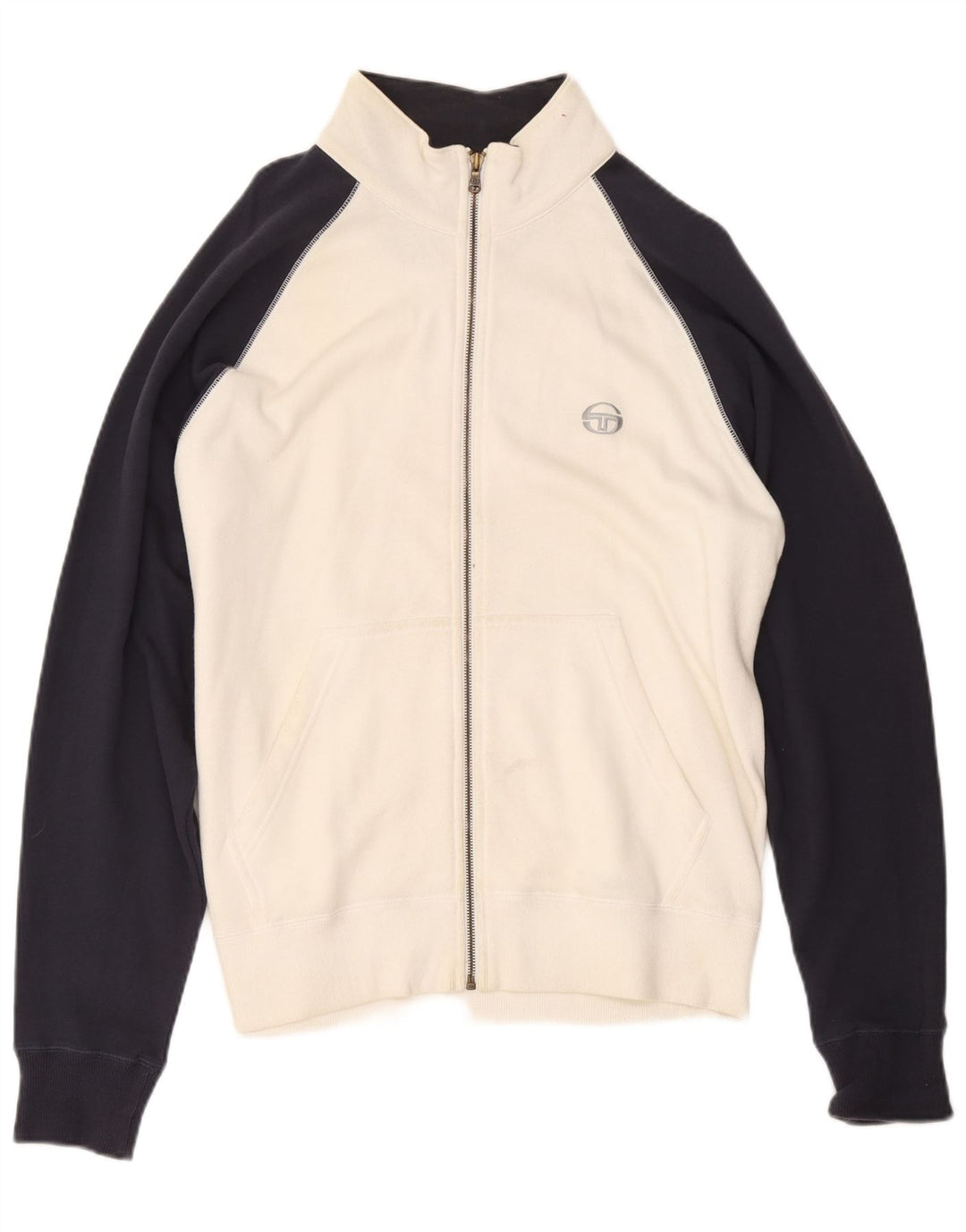 Sergio Tacchini Chaqueta De Chándal Para Hombre Grande Blanco Colorblock Algodón