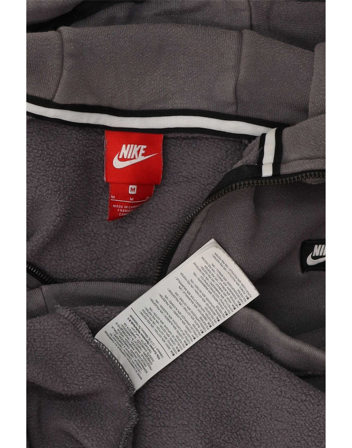 Jersey con capucha y cuello con cremallera para hombre Nike de algodón gris medio