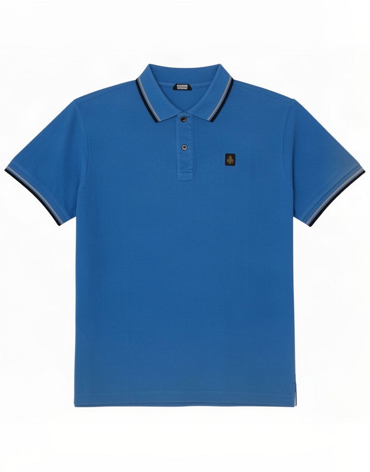 Refrigiwear Polo para hombre de algodón azul grande