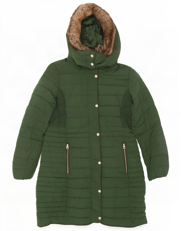 Joules Abrigo acolchado con capucha para mujer UK 40 Poliéster verde medio