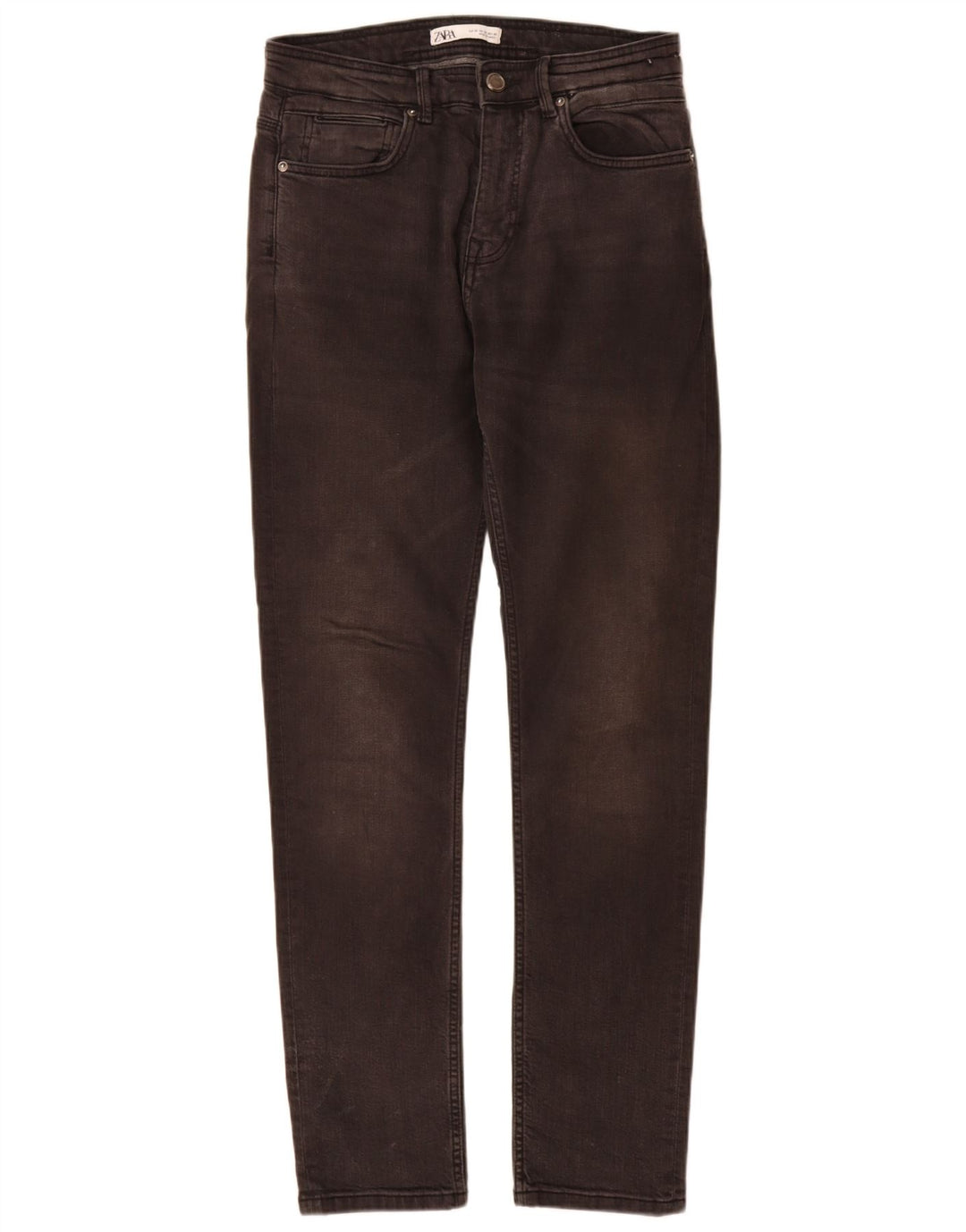 Zara Mens Slim Jeans EU 38 Small W30 L32 Gris Algodón