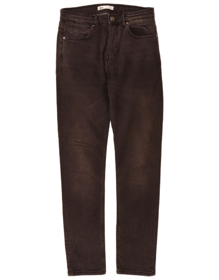 Zara Mens Slim Jeans EU 38 Small W30 L32 Gris Algodón