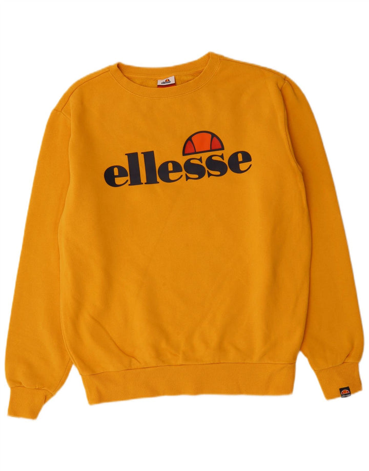 ELLESSE Sudadera de gran tamaño con gráfico para mujer UK 12 Medium Yellow