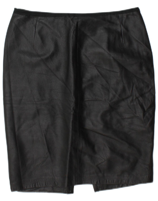 Falda de cuero vintage para mujer W30 Medio Negro