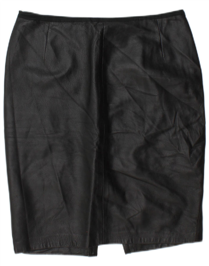 Falda de cuero vintage para mujer W30 Medio Negro