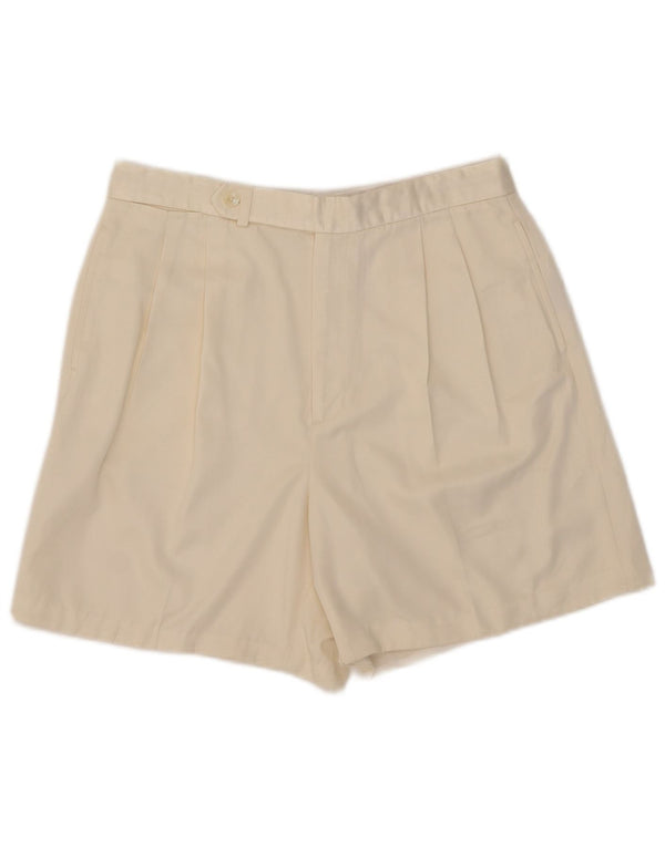 Ralph Lauren pantalones cortos chinos pegados para mujer US 12 grande W31 poliéster blanco roto