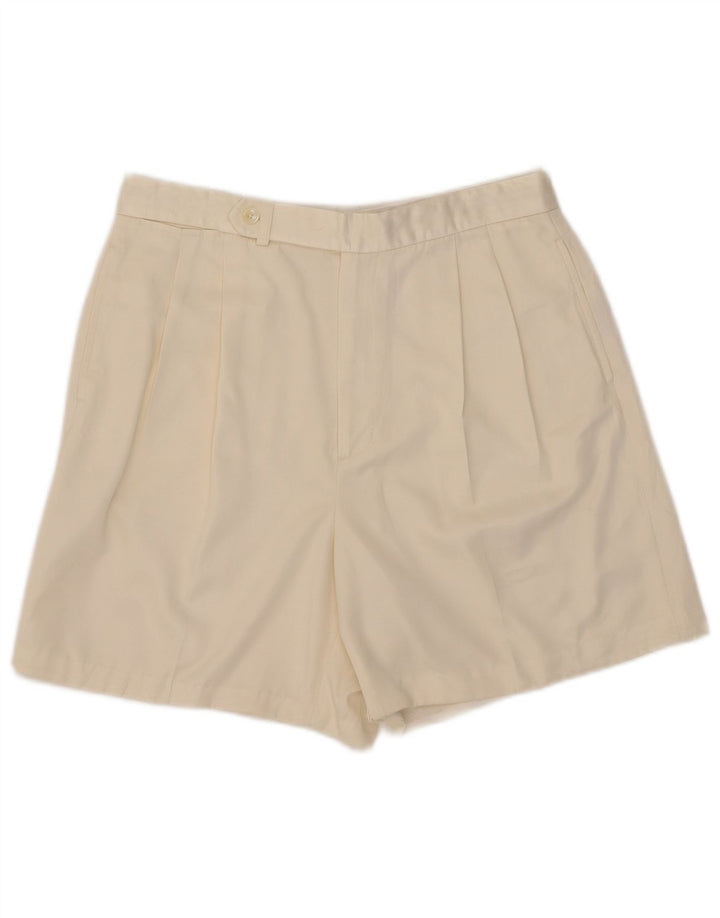 Ralph Lauren pantalones cortos chinos pegados para mujer US 12 grande W31 poliéster blanco roto