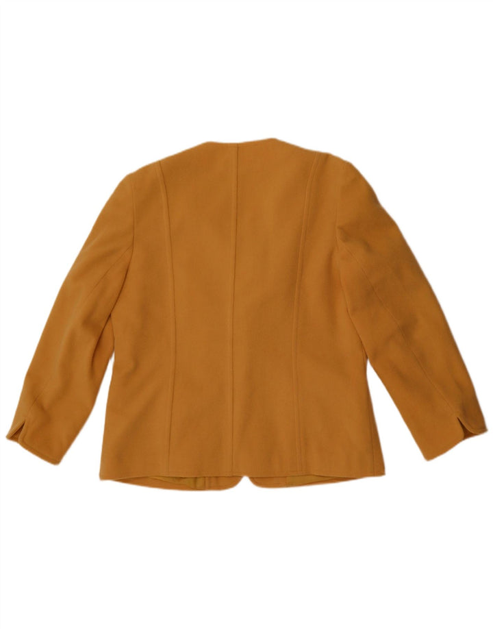 First Avenue Chaqueta tipo blazer de 1 botón para mujer UK 44 Lana amarilla mediana