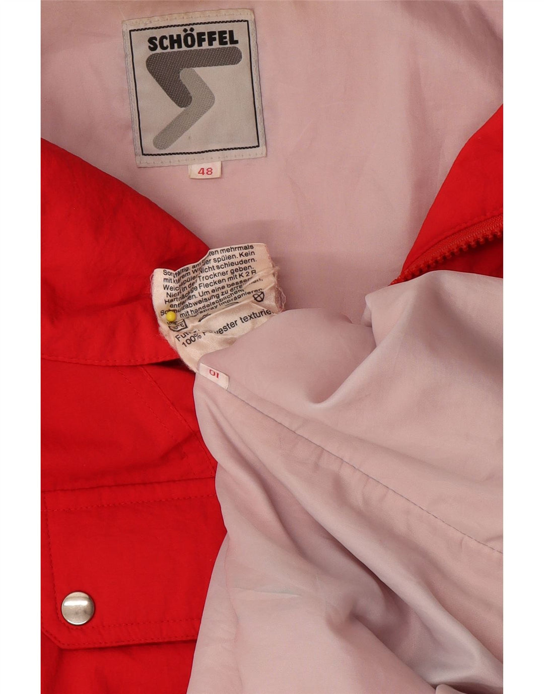 Schoffel Chaqueta de esquí anorak holgada para hombre EU 48 Poliéster rojo mediano