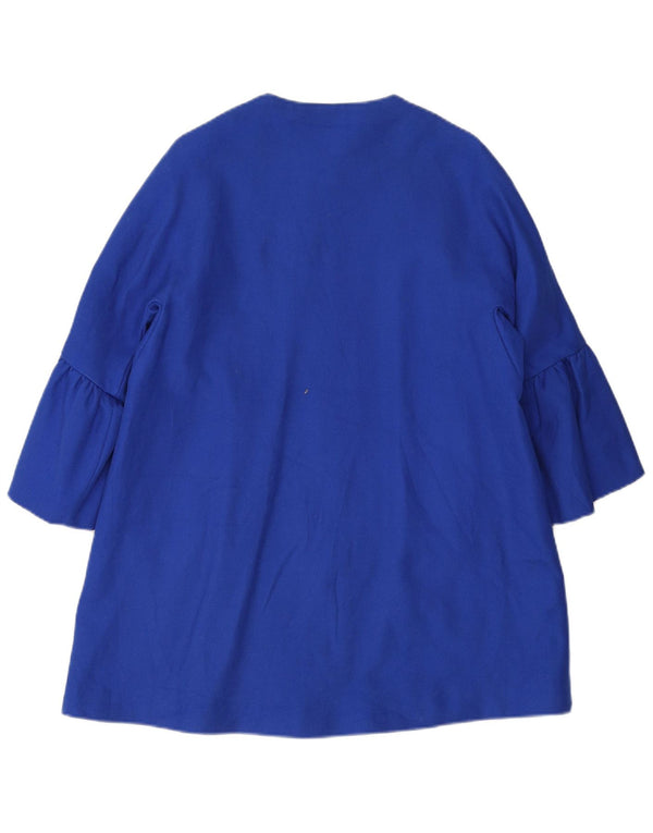 Zara Mujer Abrigo UK 44 Algodón Azul Medio