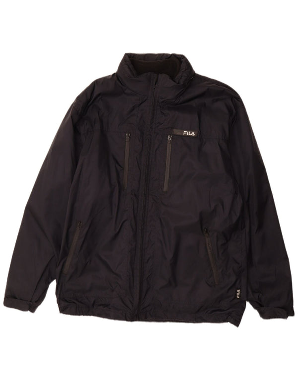 FILA Chaqueta cortavientos para hombre UK 44 2XL Azul marino Poliamida