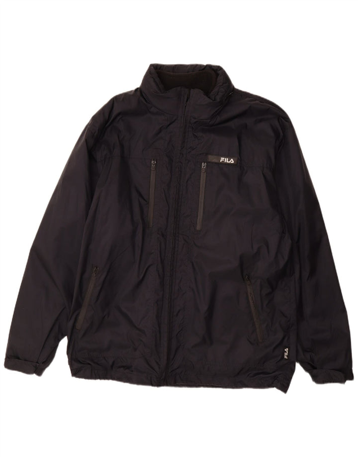 FILA Chaqueta cortavientos para hombre UK 44 2XL Azul marino Poliamida